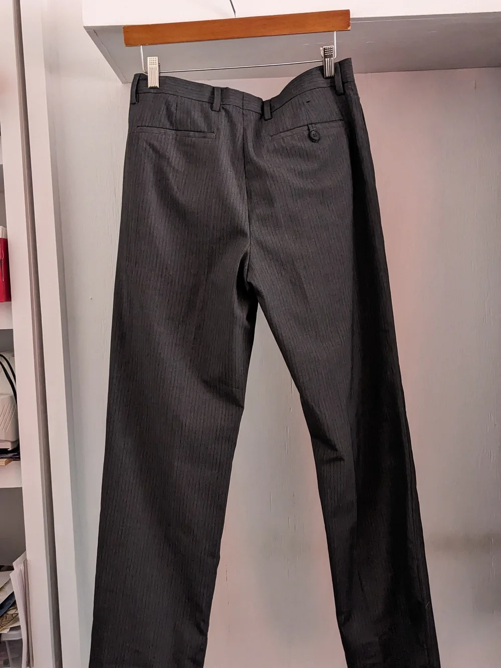 Banana Republic Men's Grey Pinstripe Trousers Professional Interview Office